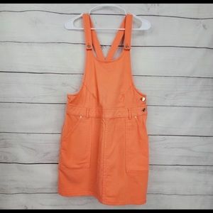 Orange overall dress